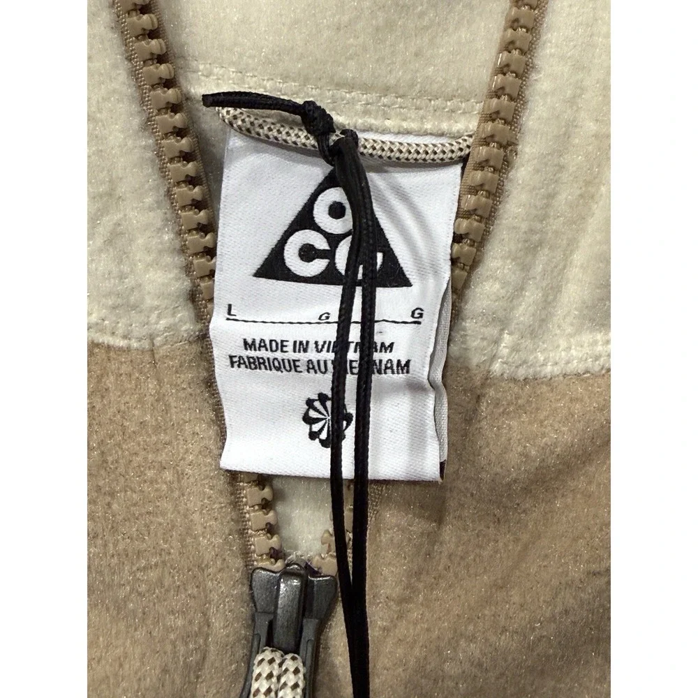Nike ACG Wolf Tree Half Zip Fleece Top Parachute Beige HJ0237-297 Womens L